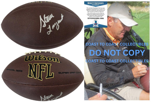 Steve Largent Signed Football Proof Beckett COA Autographed Seattle Seahawks
