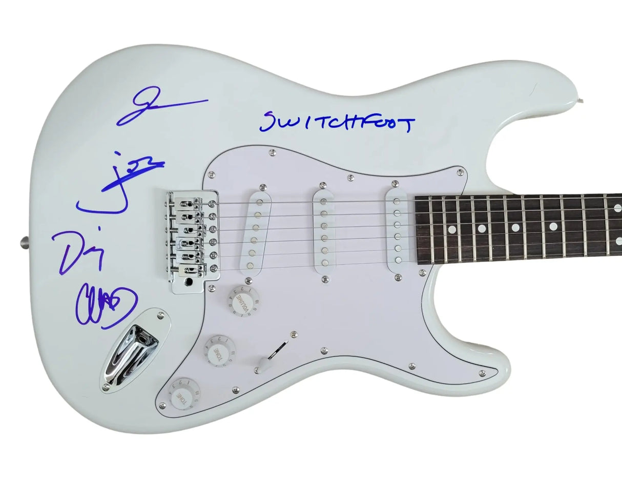 Switchfoot Band Signed Full Size Electric Guitar Proof Autographed Jon Foreman Tim Forman Chad Foreman Jerome Fontamillas Coast to Coast Collectibles Memorabilia