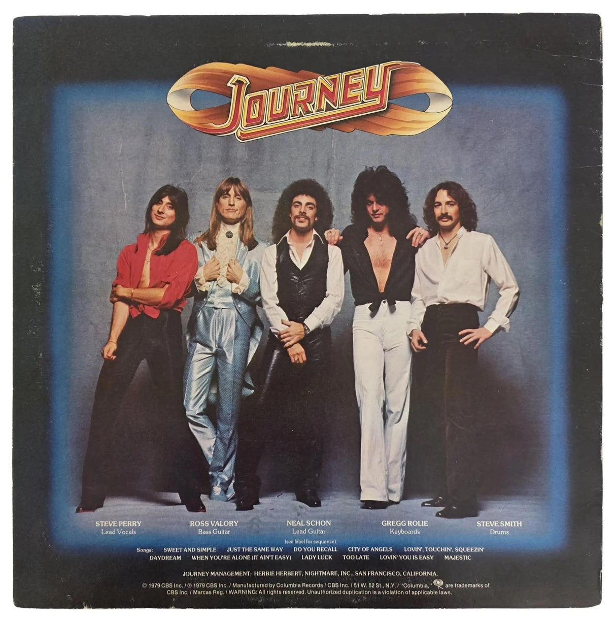 Journey Signed Infinity Album COA Proof Autographed Vinyl Record Steve Perry, Steve Smith, Neal Schon, Ross Valory