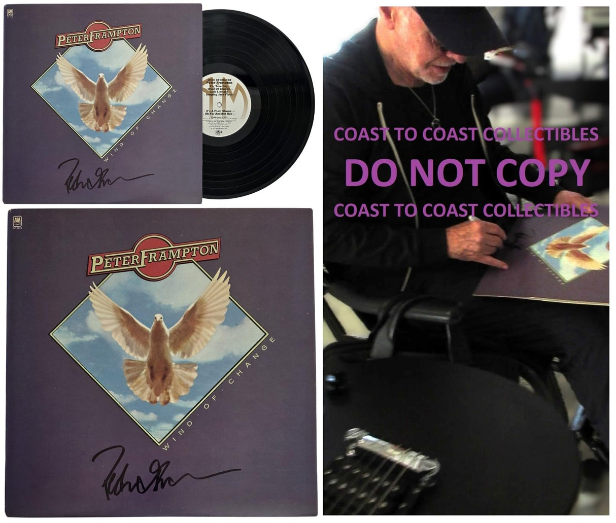 Peter Frampton Signed Wind of Change Album COA Proof Autographed Vinyl Record