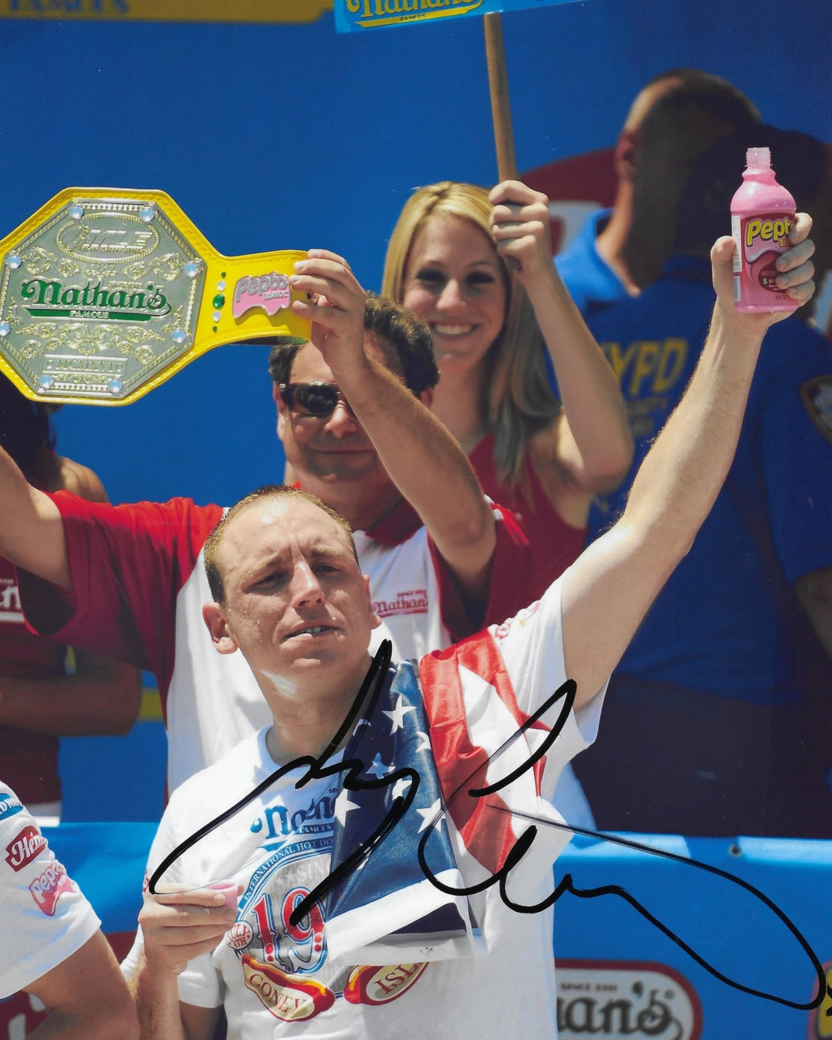 Joey Chestnut Signed 8x10 Photo Nathan Hot Dog World Champion Proof Autographed, Star