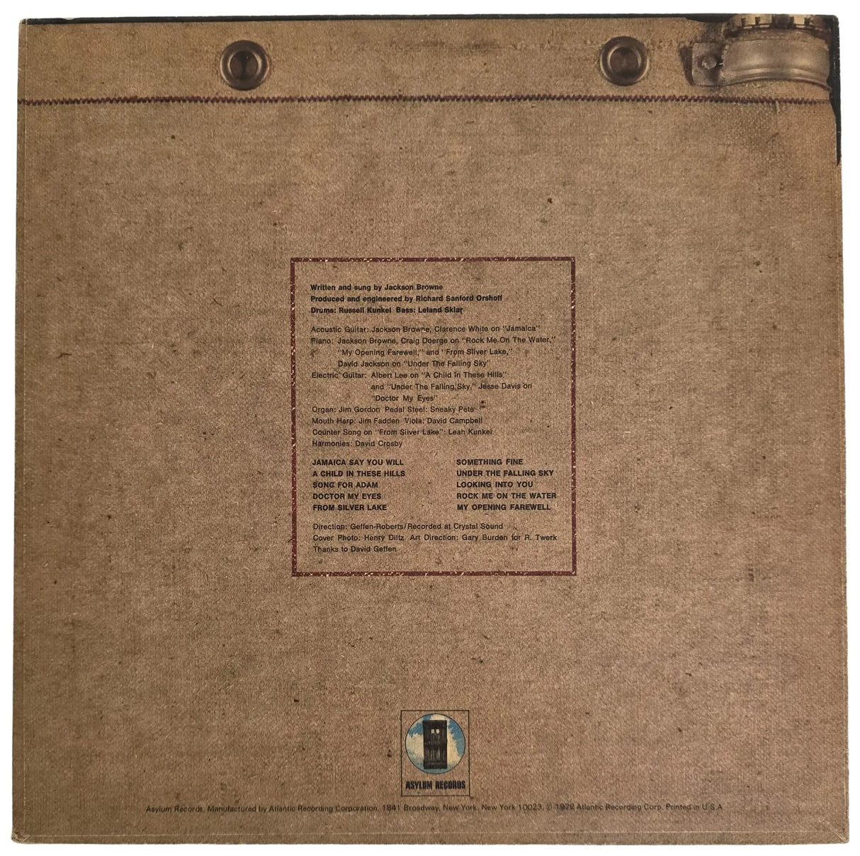 Jackson Browne Signed Album COA Exact Proof Henry Diltz Autographed Vinyl Record Auto