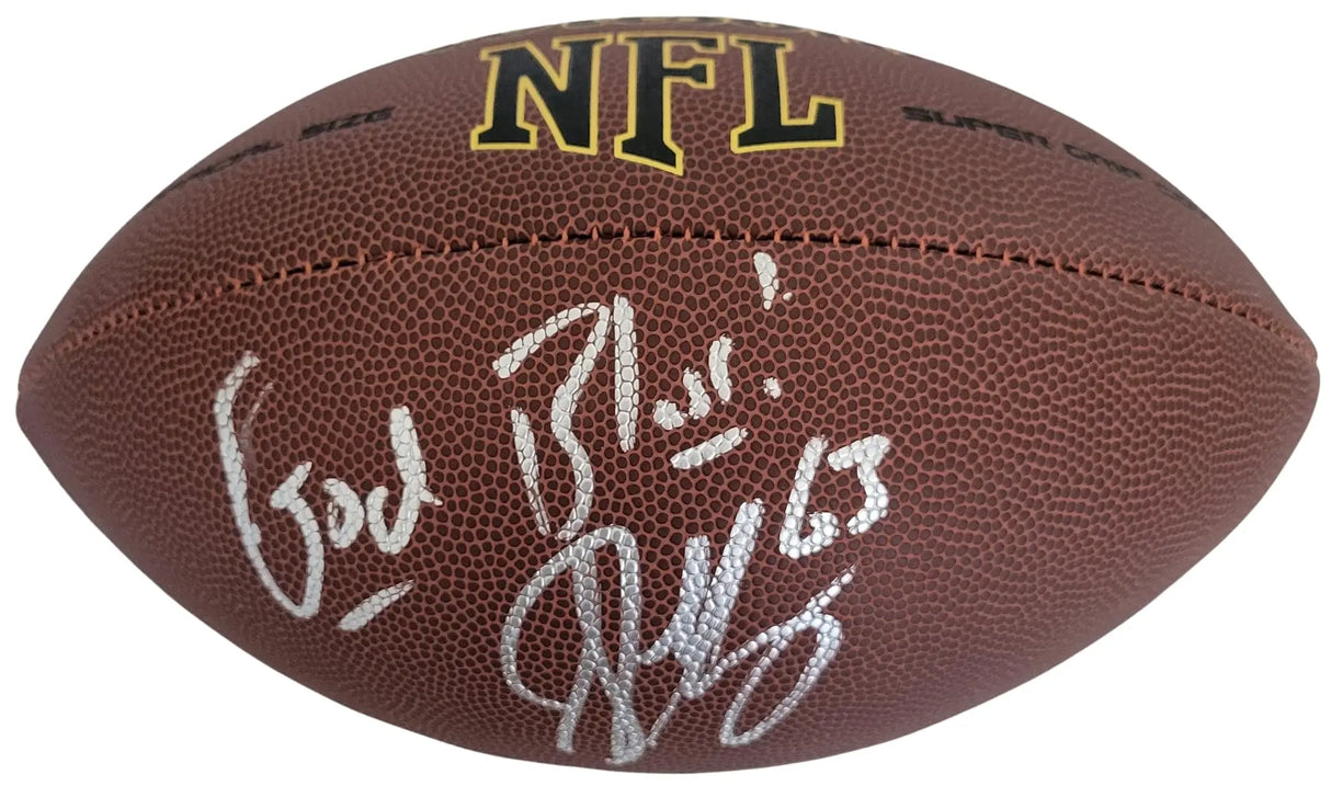 Jeff Saturday Signed Football Proof COA Autographed Indianapolis Colts Packers