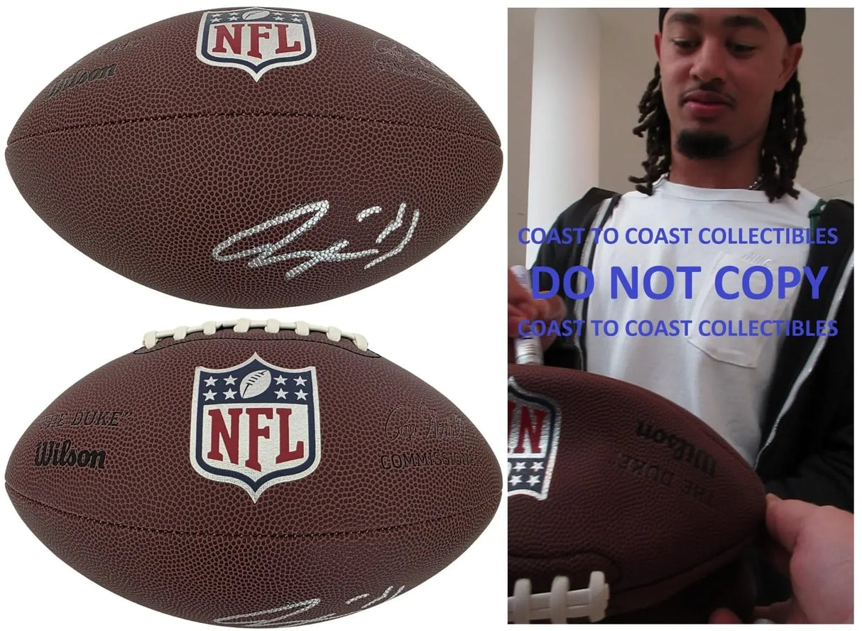 Jaxon Smith Njigba Signed Duke Football Proof COA Autographed Seattle Seahawks Ohio State