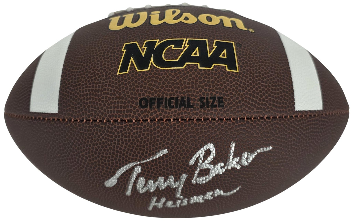 Terry Baker Signed Football Proof COA Autographed Oregon State Beavers Heisman