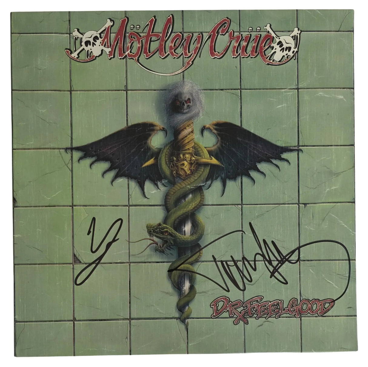 Vince Neil Tommy Lee Signed Dr Feelgood Album COA Proof Autographed Motley Crue Vinyl Record