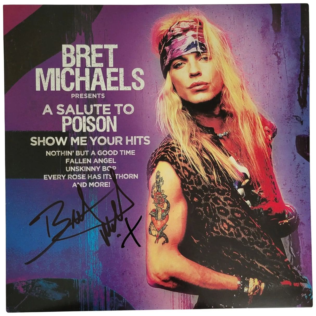 Bret Michaels Signed Poison Show Me Your Hits Album COA Proof Autographed Vinyl Record