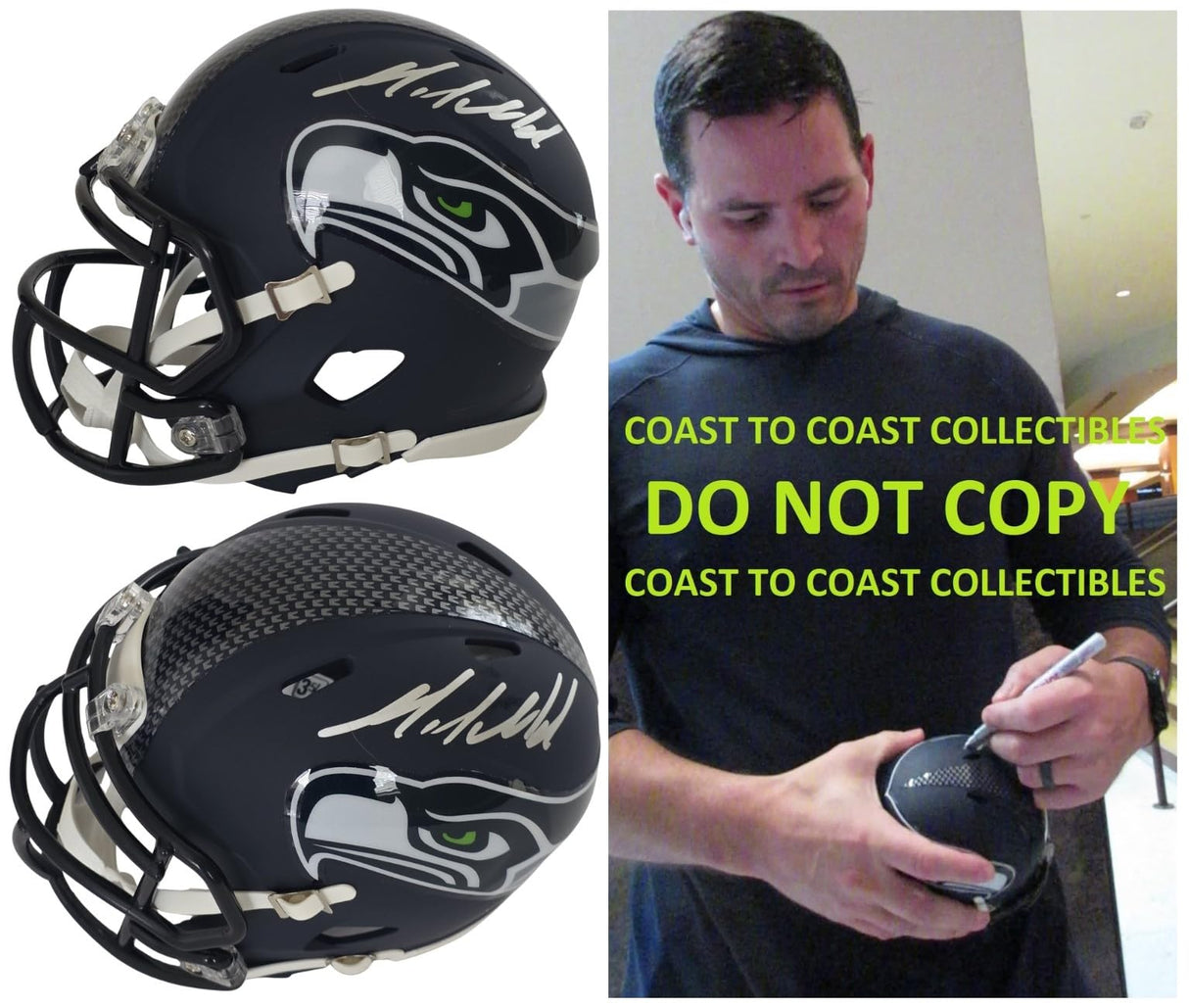 Mike Macdonald Signed Mini Football Helmet Proof COA Autographed Seattle Seahawks