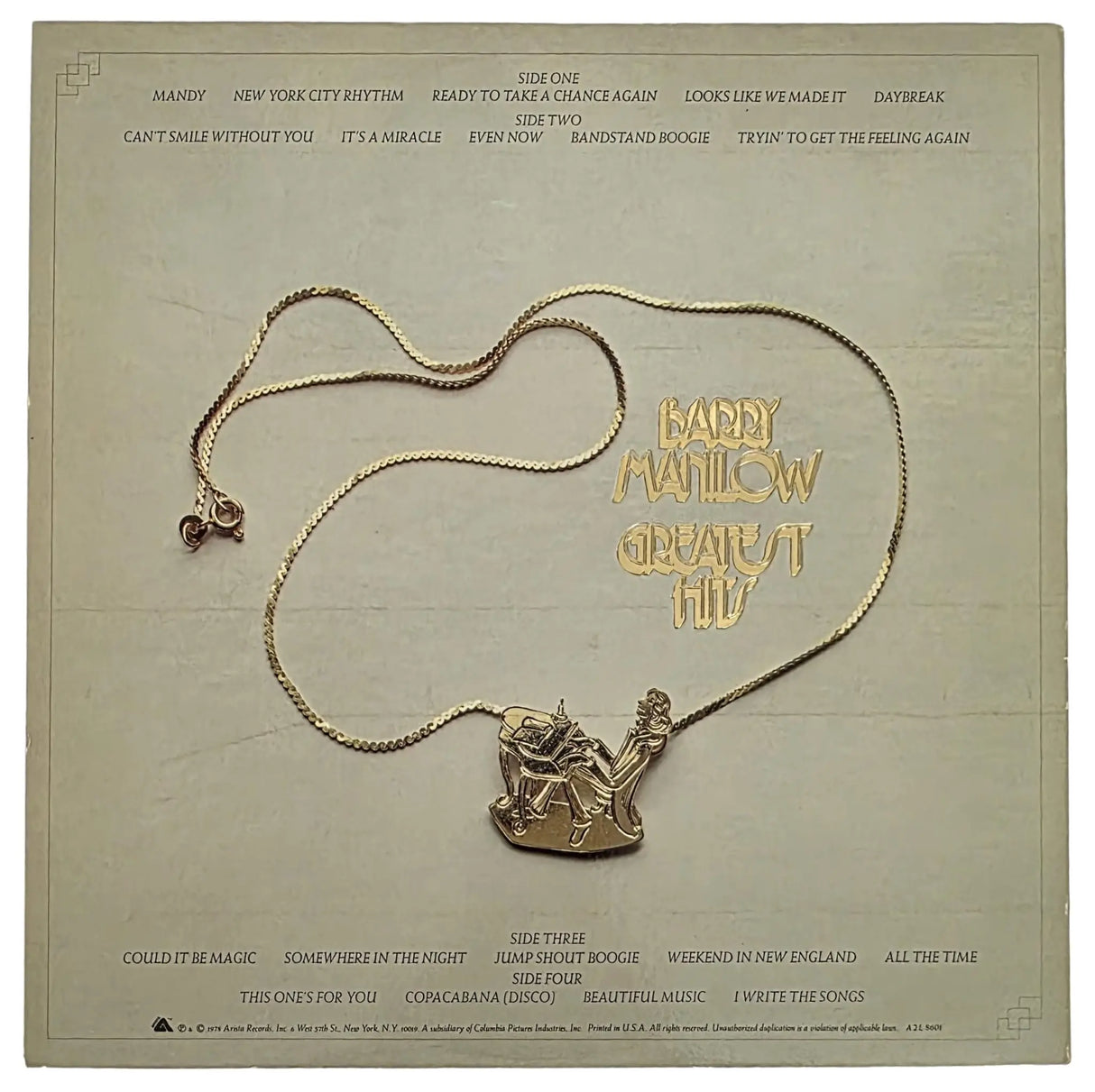 Barry Manilow Signed Greatest Hits Album COA Autographed Vinyl Record Proof