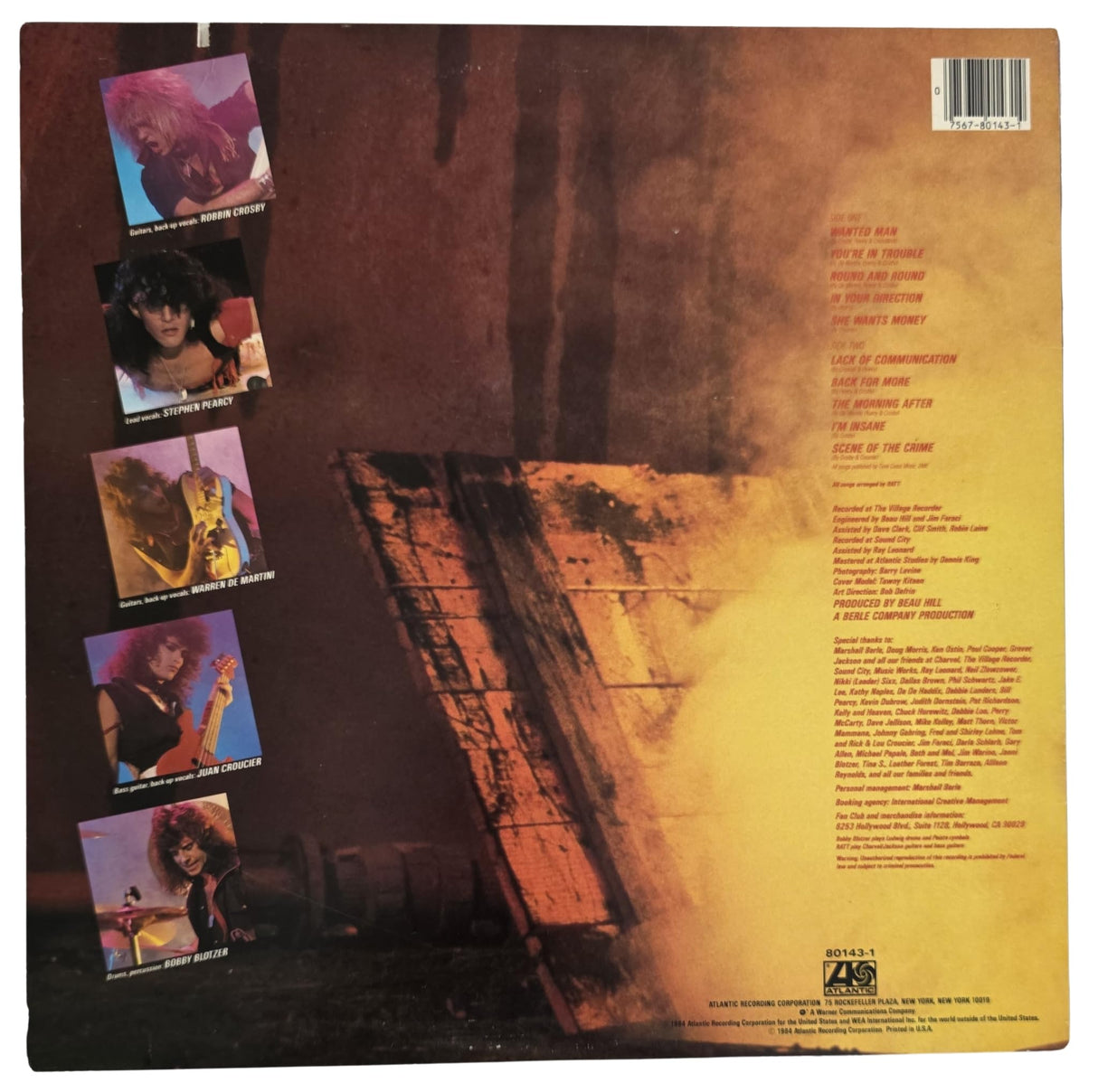 Stephen Pearcy Warren DeMartini Signed Ratt Out of the Cellar Album Proof Autographed Vinyl Record