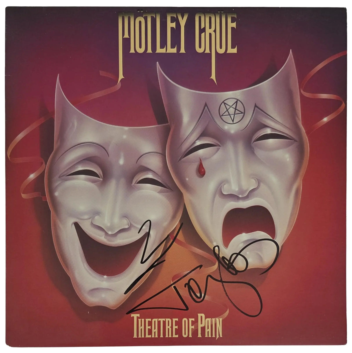 Vince Neil Tommy Lee Signed Theatre of Pain Album COA Proof Autographed Motley Crue Vinyl Record