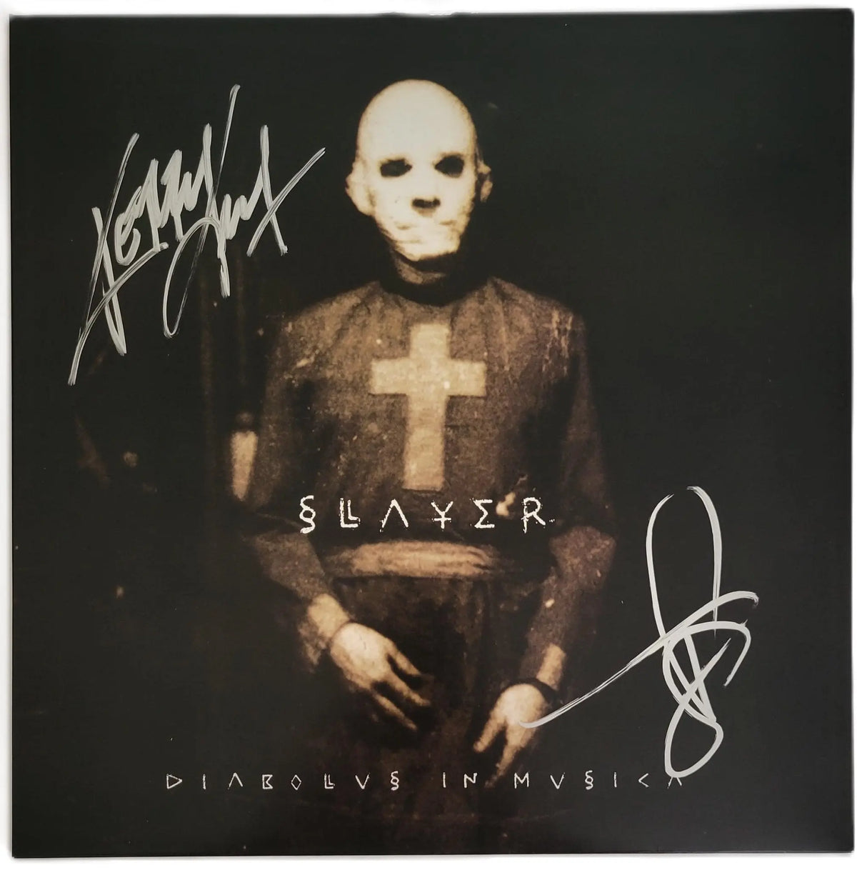 Tom Araya Kerry King Signed Slayer Diabolus in Musica Album COA Exact Proof Autographed Vinyl Record