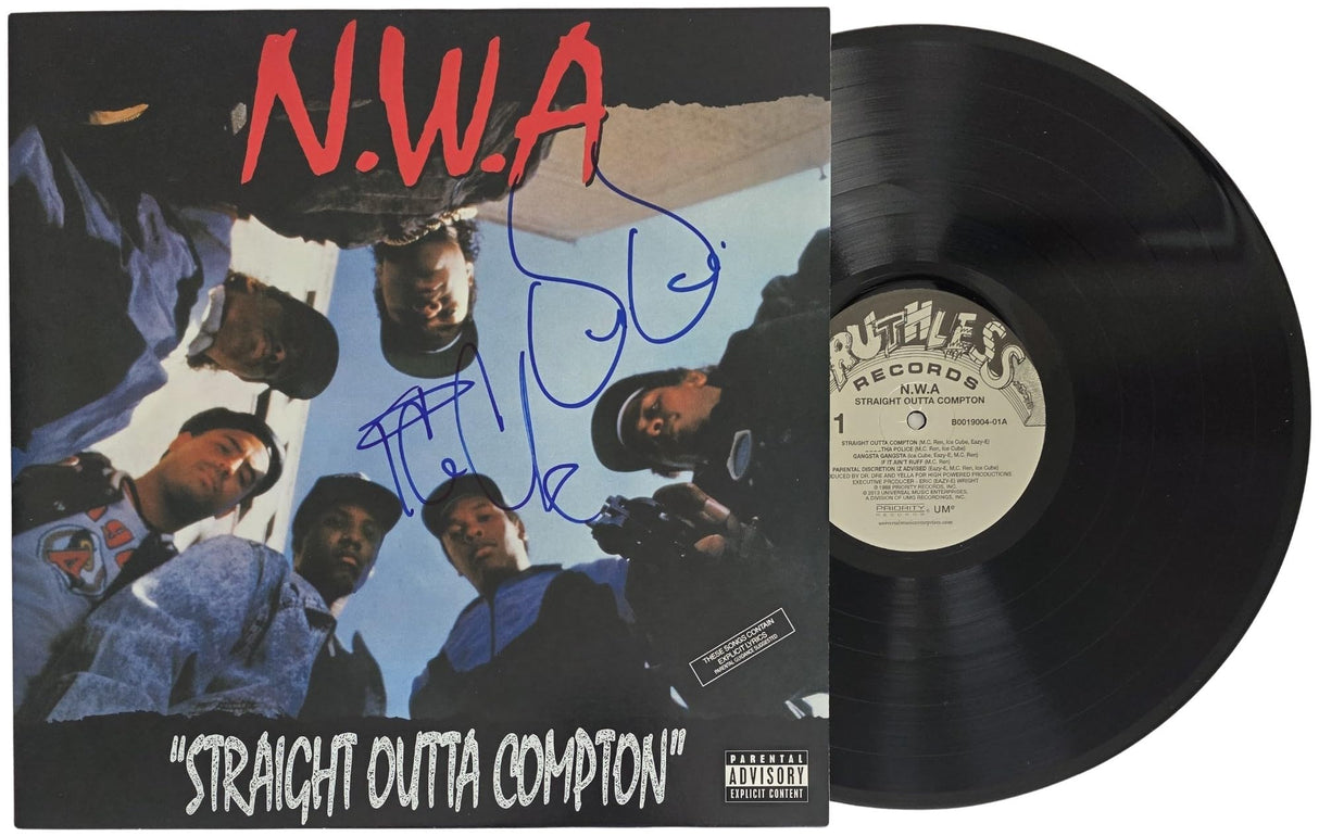 Dr. Dre & Ice Cube Signed NWA Straight Outta Compton Album COA Proof Autographed