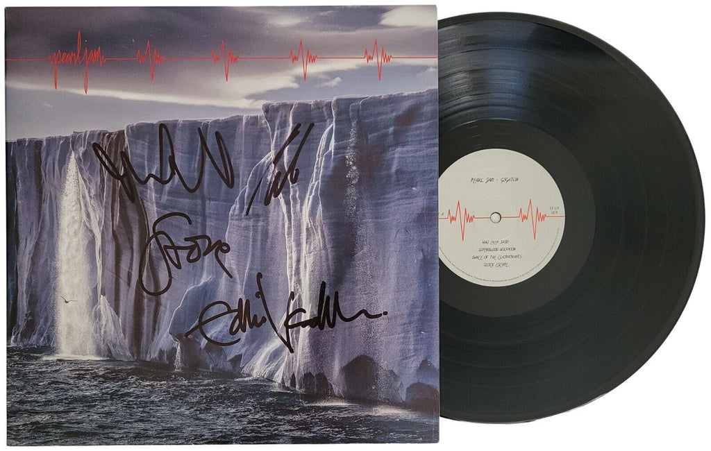 Pearl Jam Signed Gigaton Album COA Proof Autographed Vinyl Record Eddie,Matt Cameron,Mike McCready,Stone Gossard