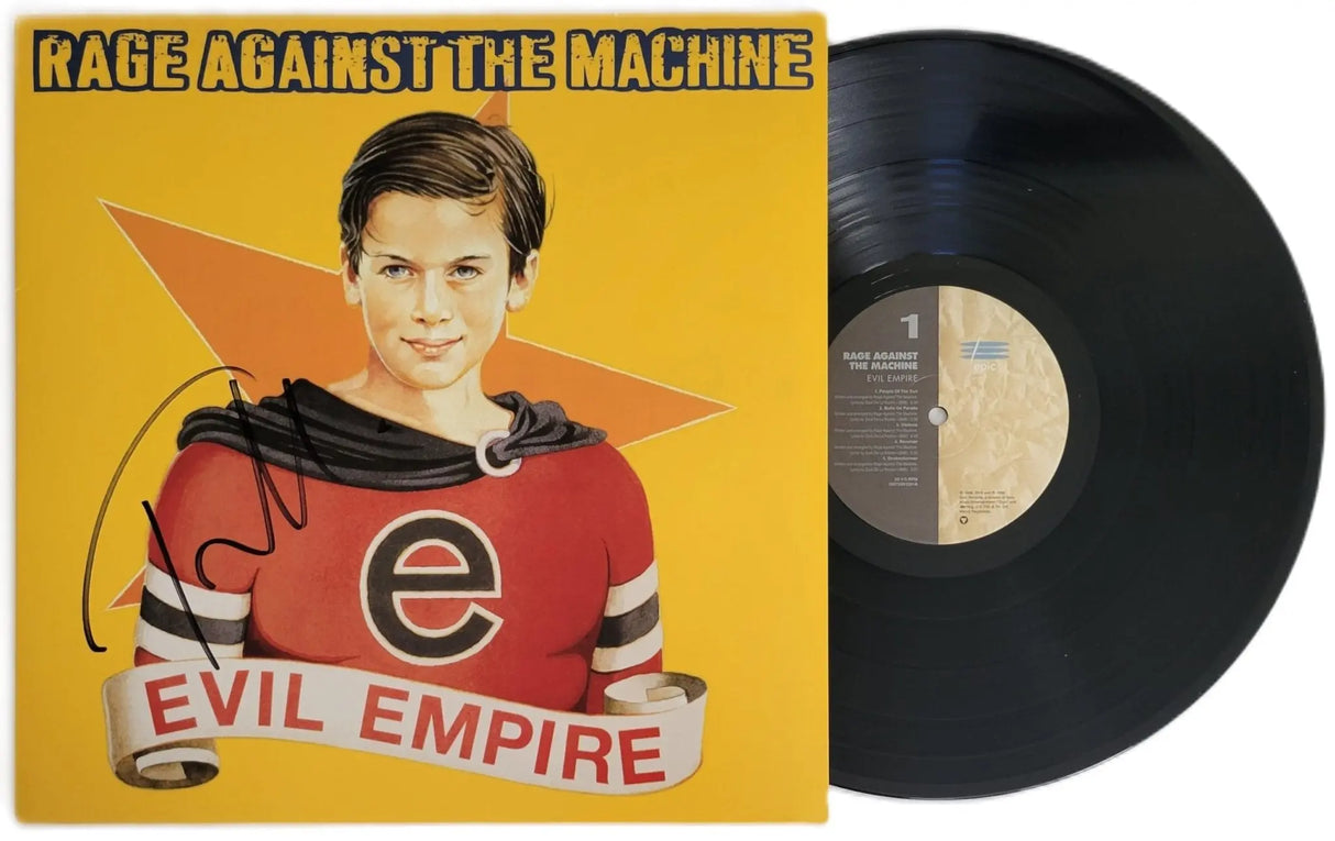 Tom Morello Signed Rage Against the Machine Evil Empire Album Proof Vinyl Record Autographed