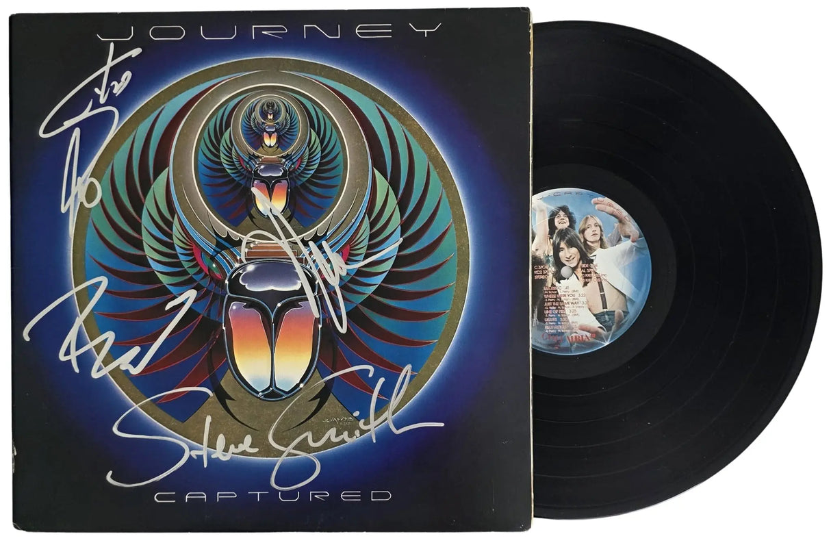 Journey Signed Captured Album COA Proof Autographed Vinyl Record Steve Perry, Steve Smith, Neal Schon, Ross Valory
