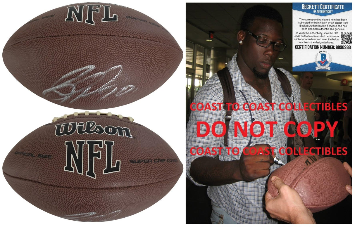 Jason Pierre Paul Signed Football Proof Beckett Autographed Tampa Bay Buccaneers New York Giants