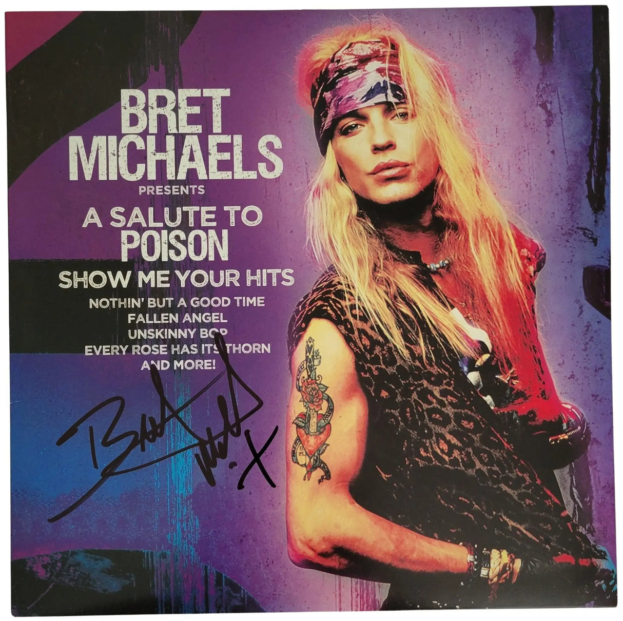 Bret Michaels Signed Poison Show Me Your Hits Album COA Proof Autographed Vinyl Record