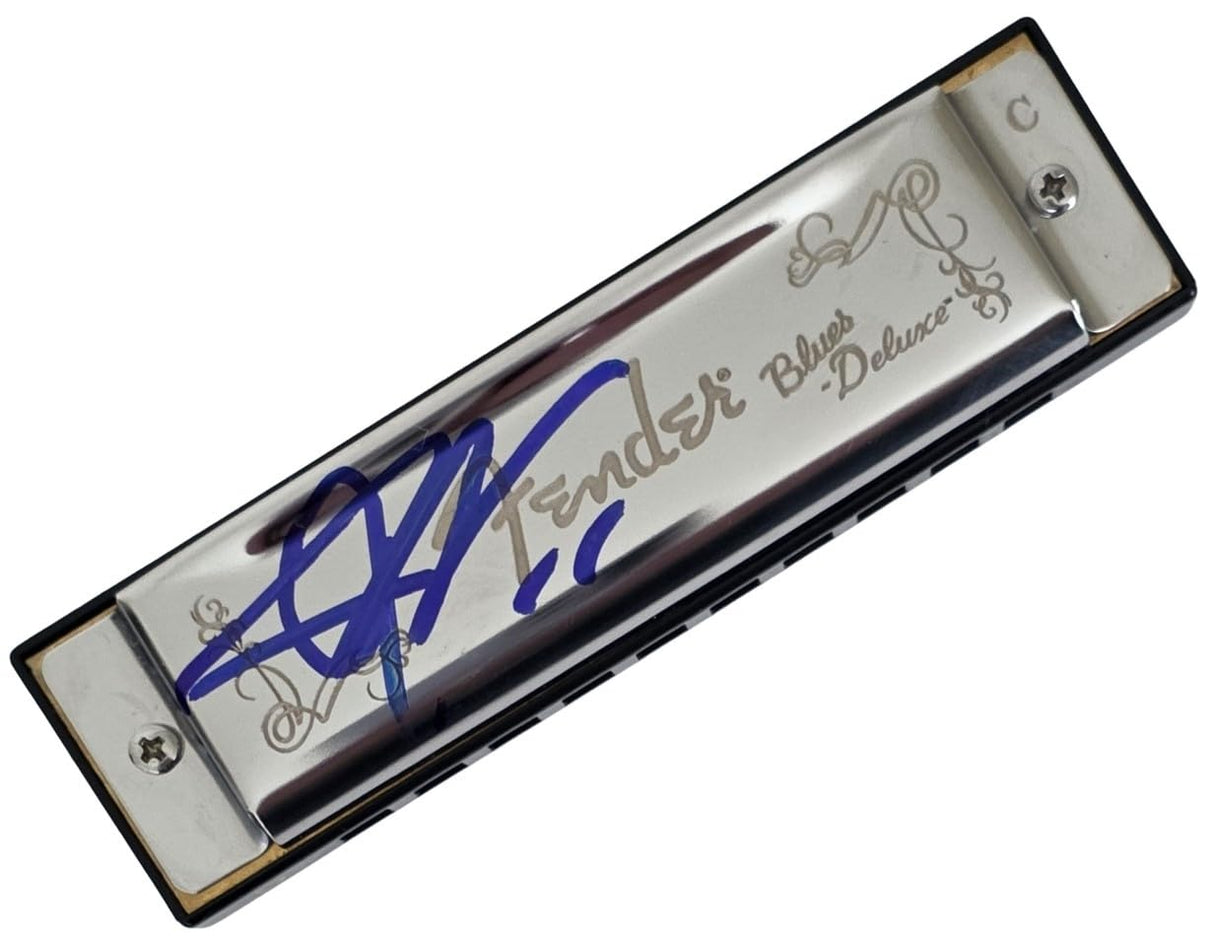 John Popper Blues Traveler Signed Fender Harmonica COA Exact Proof Autographed