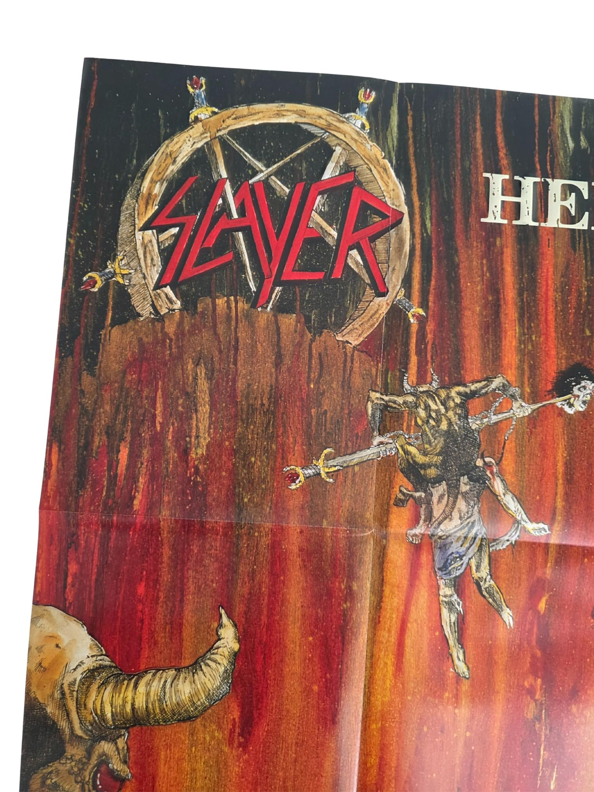 Kerry King Signed Hell Awaits 23x24.5 Poster COA Exact Proof Autographed Slayer Poster