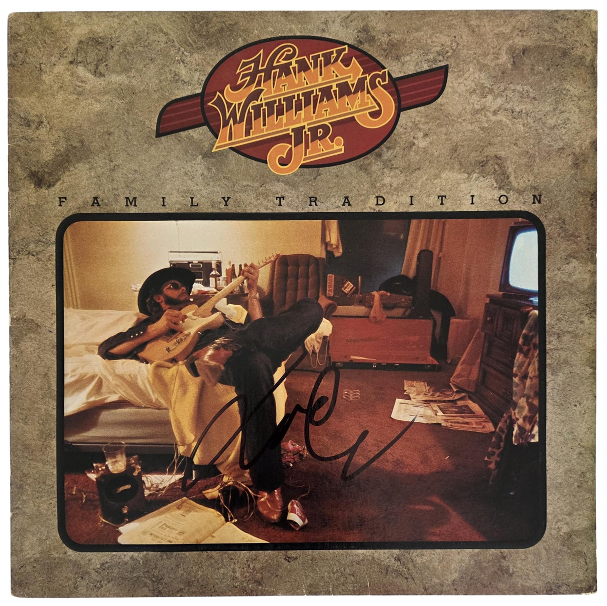 Hank Williams Jr Signed Family Tradition Album COA Proof Autographed Vinyl Record