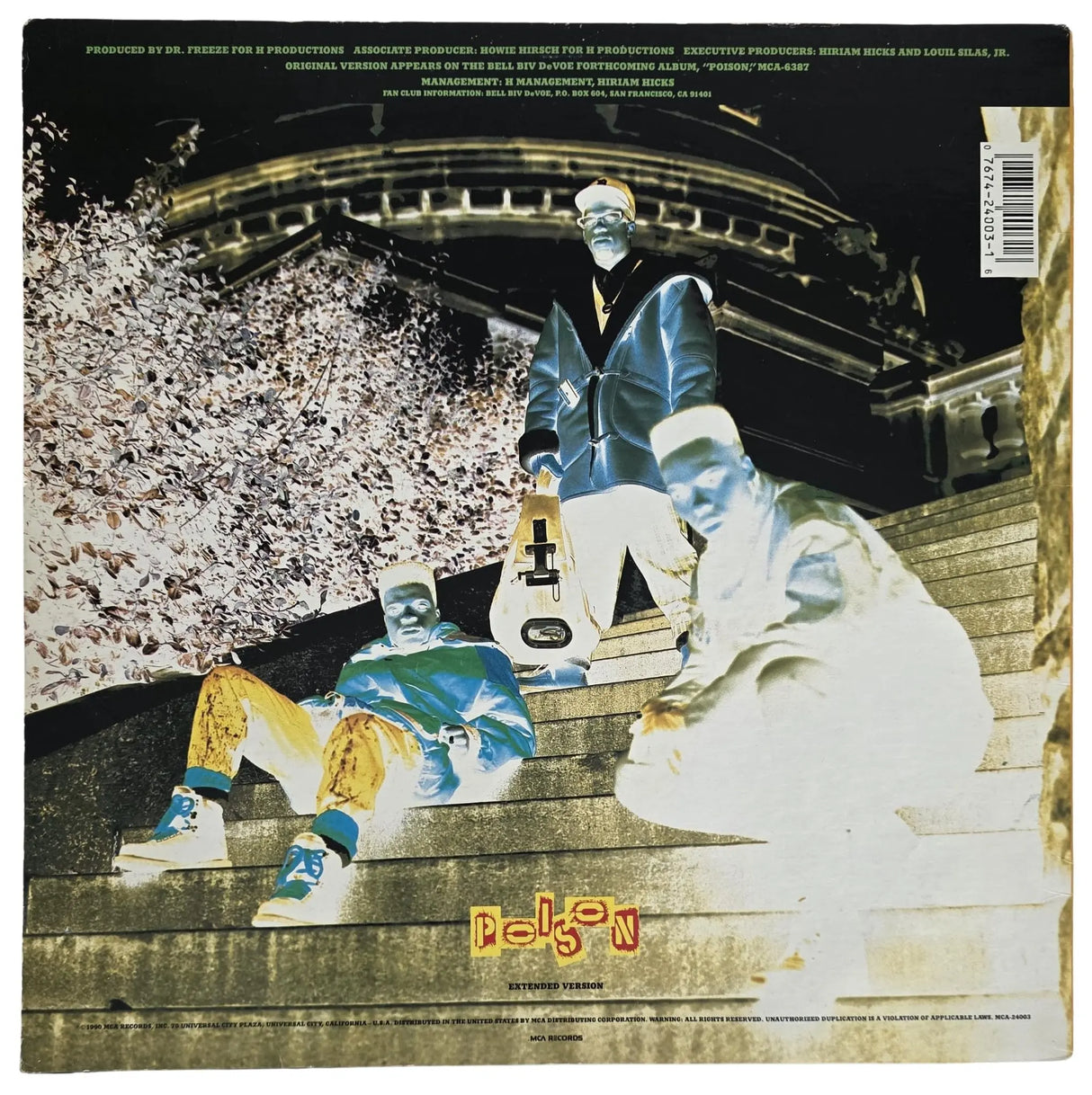 Bell Biv DeVoe Signed Poison Album COA Autographed Vinyl Record Exact Proof