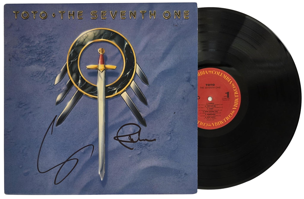 Toto Signed The Seventh One Album COA Exact Proof Autographed Vinyl Record Steve Lukather & Joseph Williams