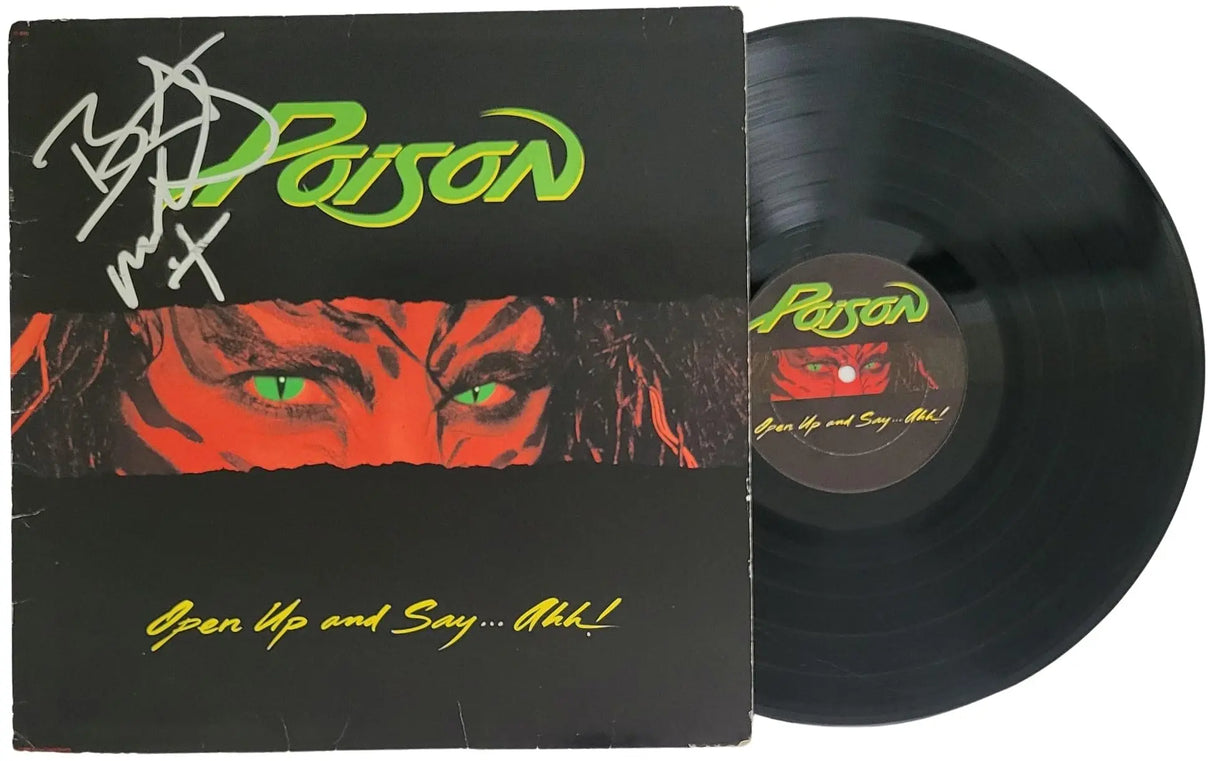 Bret Michaels Signed Poison Open Up and Say... Ahh! Album Vinyl Beckett COA Proof Autographed