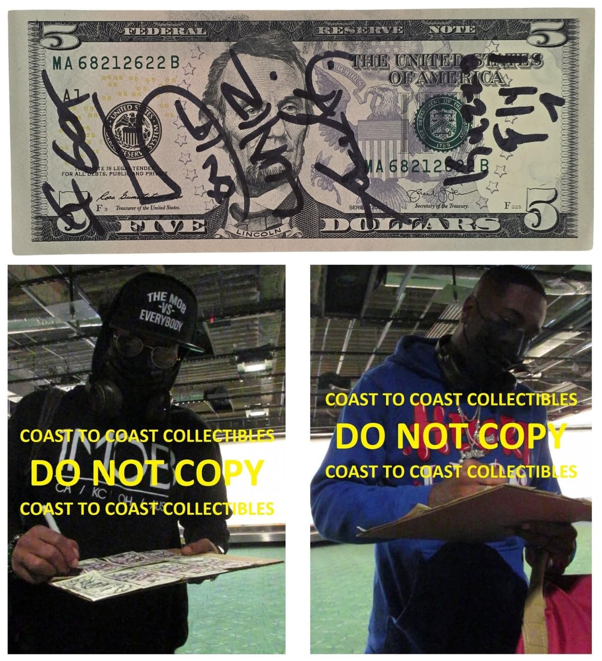 The LUNIZ Yuckmouth ?I GOT 5 ON IT? Signed 5 Dollar Bill COA Proof Autographed STAR