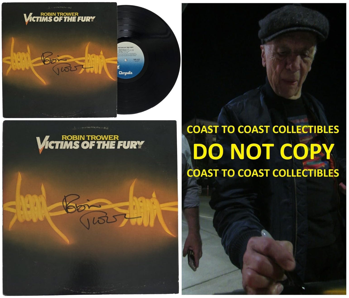 Robin Trower Signed Victims of the Fury Album COA Exact Proof Autographed Vinyl Record