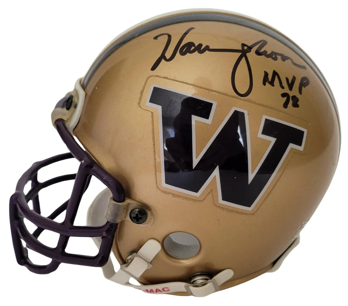 Warren Moon Signed Mini Football Helmet COA Proof Autographed Washington Huskies