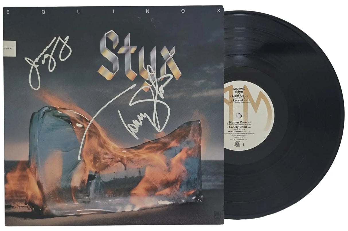 Tommy Shaw & James Young Signed Styx Equinox Album COA Proof Autographed Vinyl Record