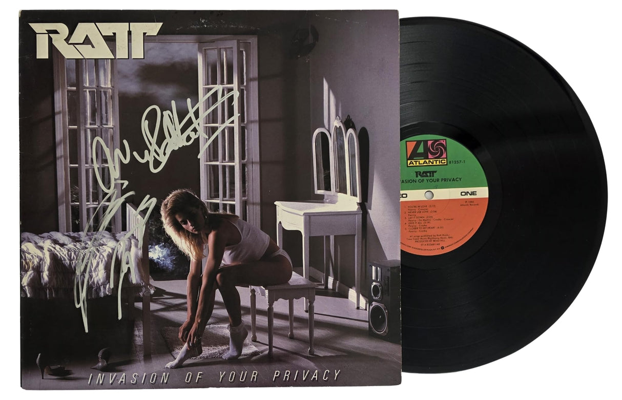 Stephen Pearcy Warren DeMartini Signed Ratt Invasion of Your Privacy Album COA Proof Autographed Vinyl Record