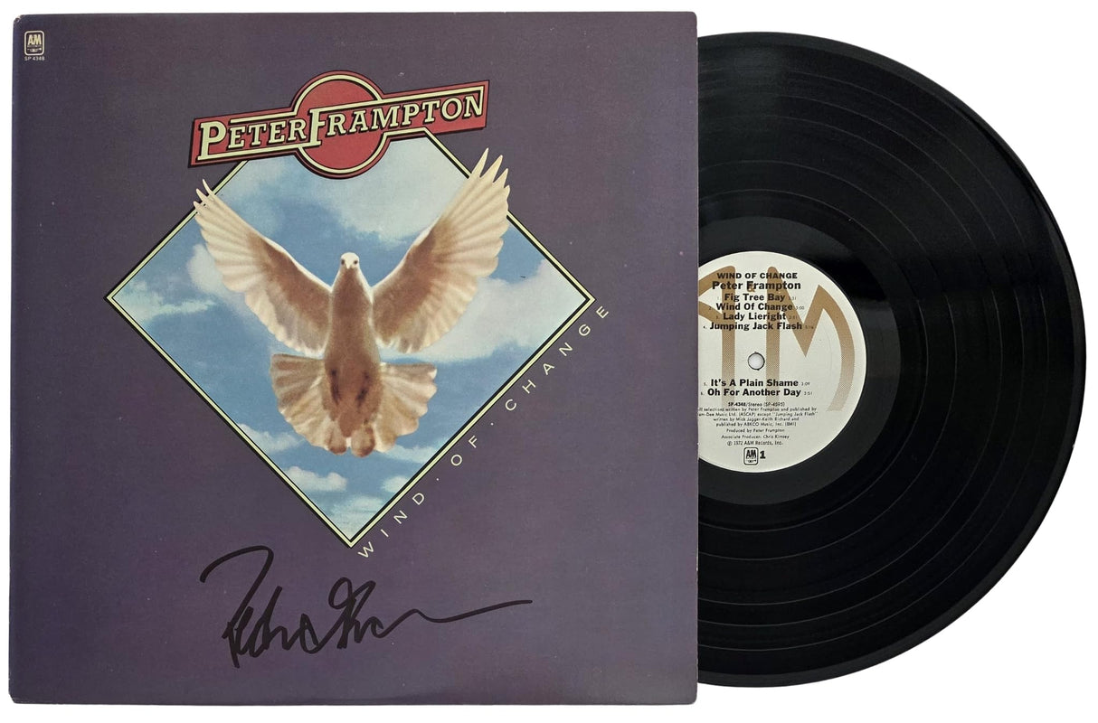Peter Frampton Signed Wind of Change Album COA Proof Autographed Vinyl Record