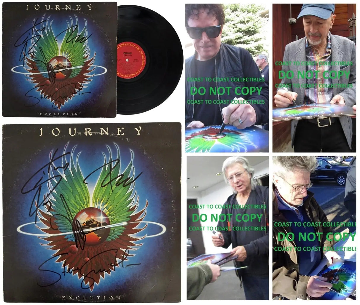 Journey Signed Infinity Album COA Proof Autographed Vinyl Record Steve Perry, Steve Smith, Neal Schon, Ross Valory