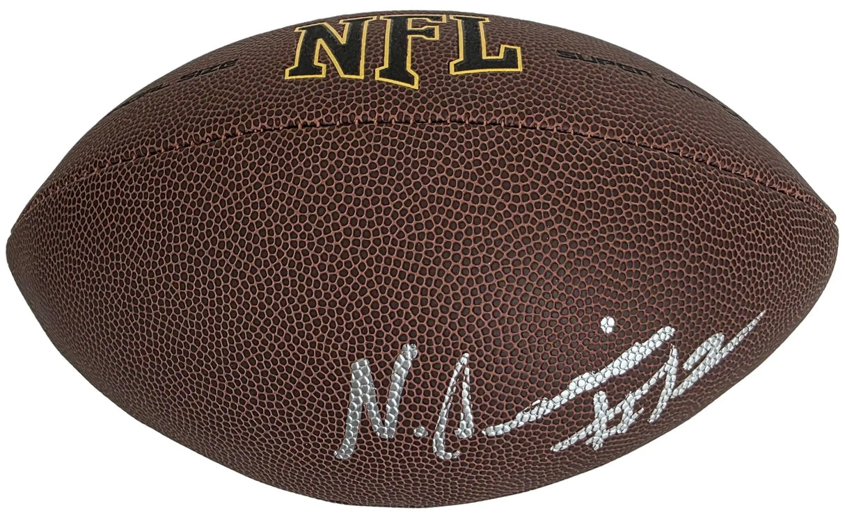 Nico Collins Signed Football Proof COA Autographed Michigan Houston Texans
