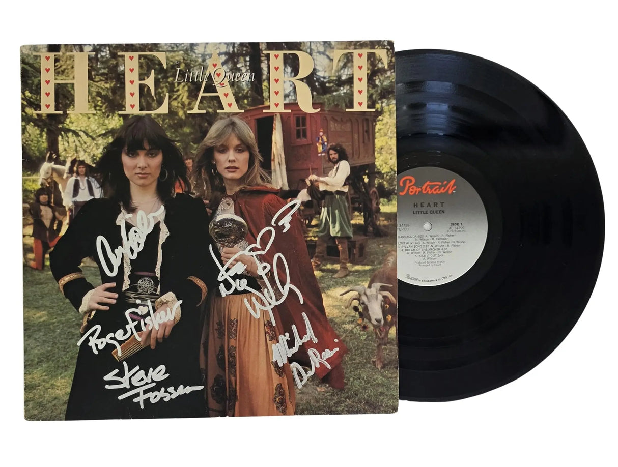 Heart Band Signed Little Queen Album Proof COA Nancy Wilson Ann Wilson Autographed Vinyl Record