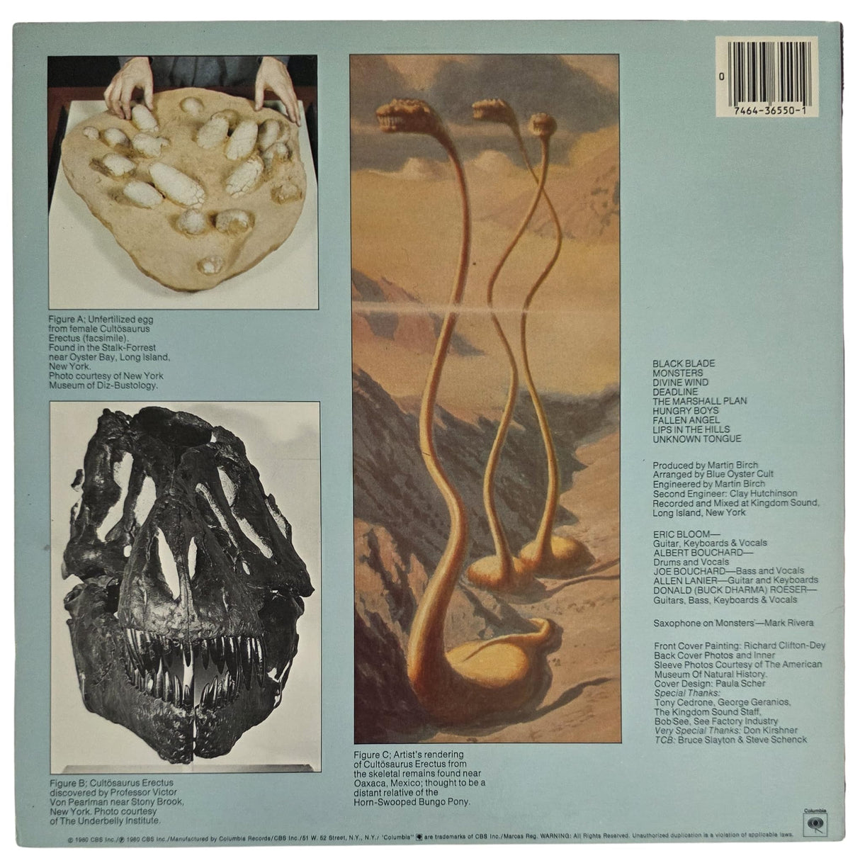 Blue Oyster Cult Signed Cultosaurus Erectus Album COA Proof Autographed Vinyl Record