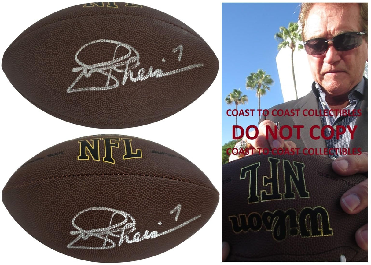 Joe Theisman Signed Football Proof COA Autographed Washington Notre Dame