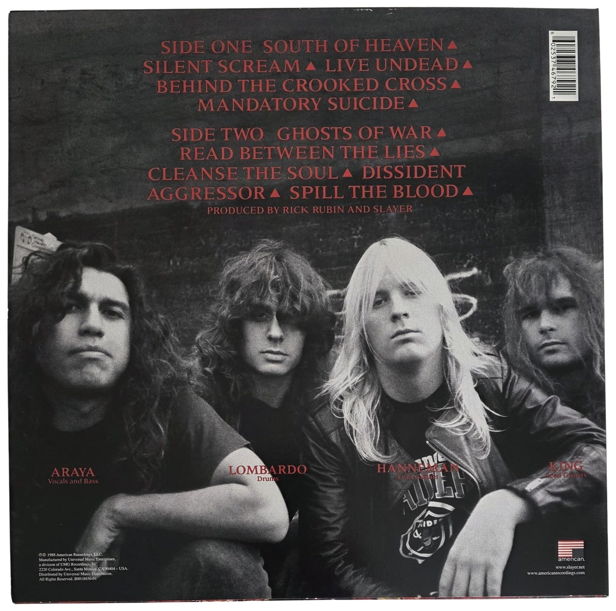 Kerry King Signed Slayer South of Heaven Album COA Proof Autographed Vinyl Record