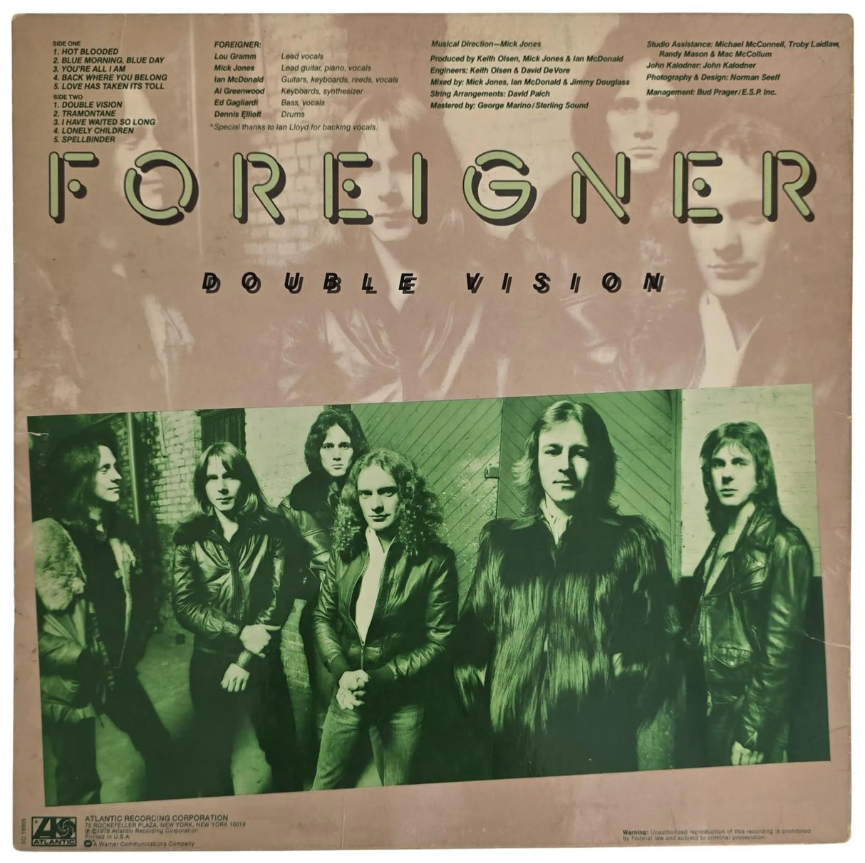 Lou Gramm Signed Foreigner Double Vision Album COA Exact Proof Autographed Vinyl Record