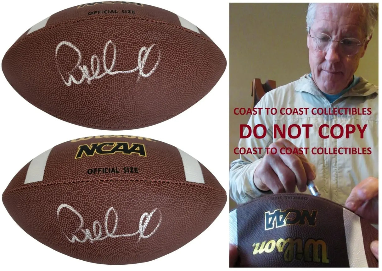 Pete Carroll Signed Football Proof COA Autographed USC Trojans
