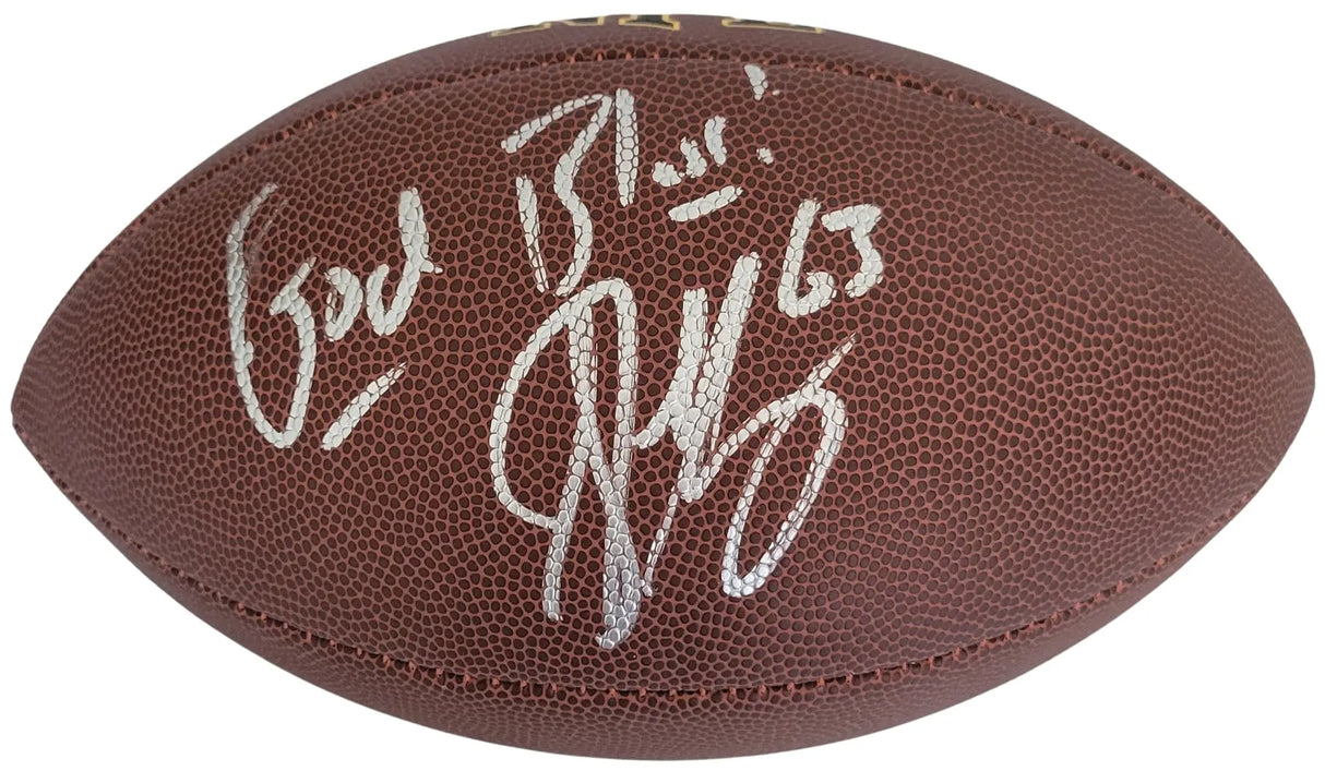 Jeff Saturday Signed Football Proof COA Autographed Indianapolis Colts Packers