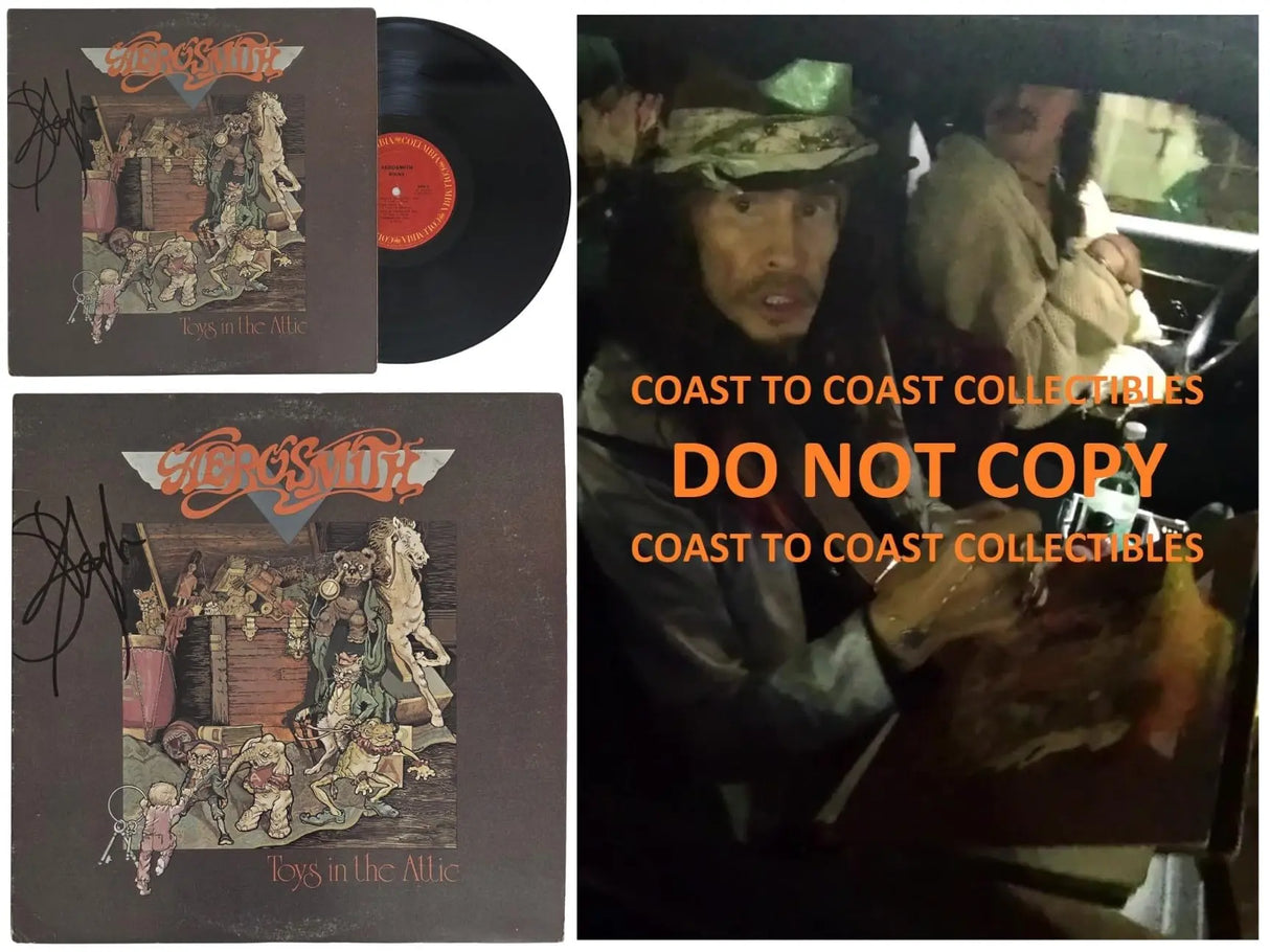 Steven Tyler Signed Aerosmith Toys in the Attic Album COA Proof Autographed Vinyl Record