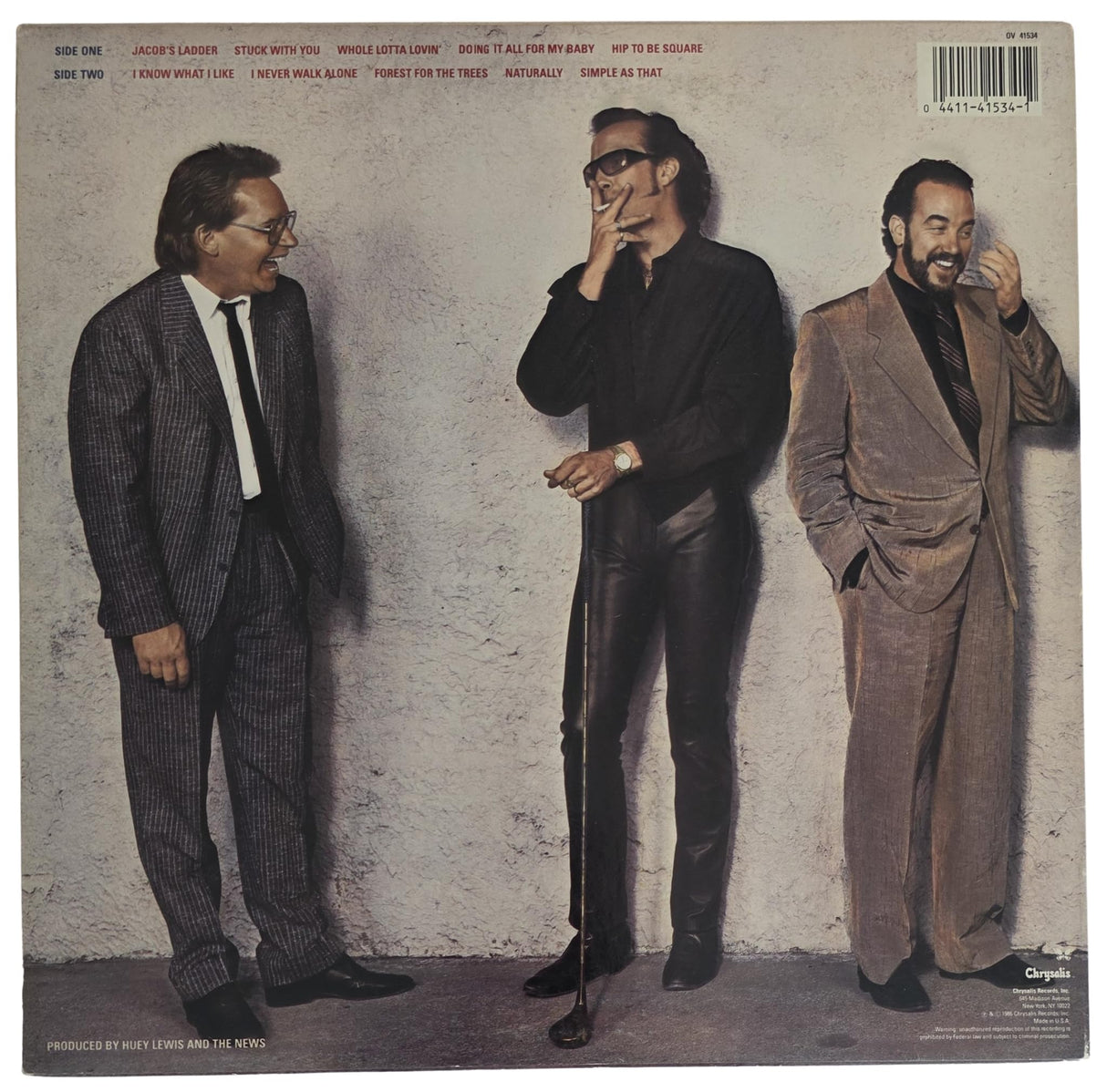 Huey Lewis Signed The News Fore! Album COA Exact Proof Autographed Vinyl Record