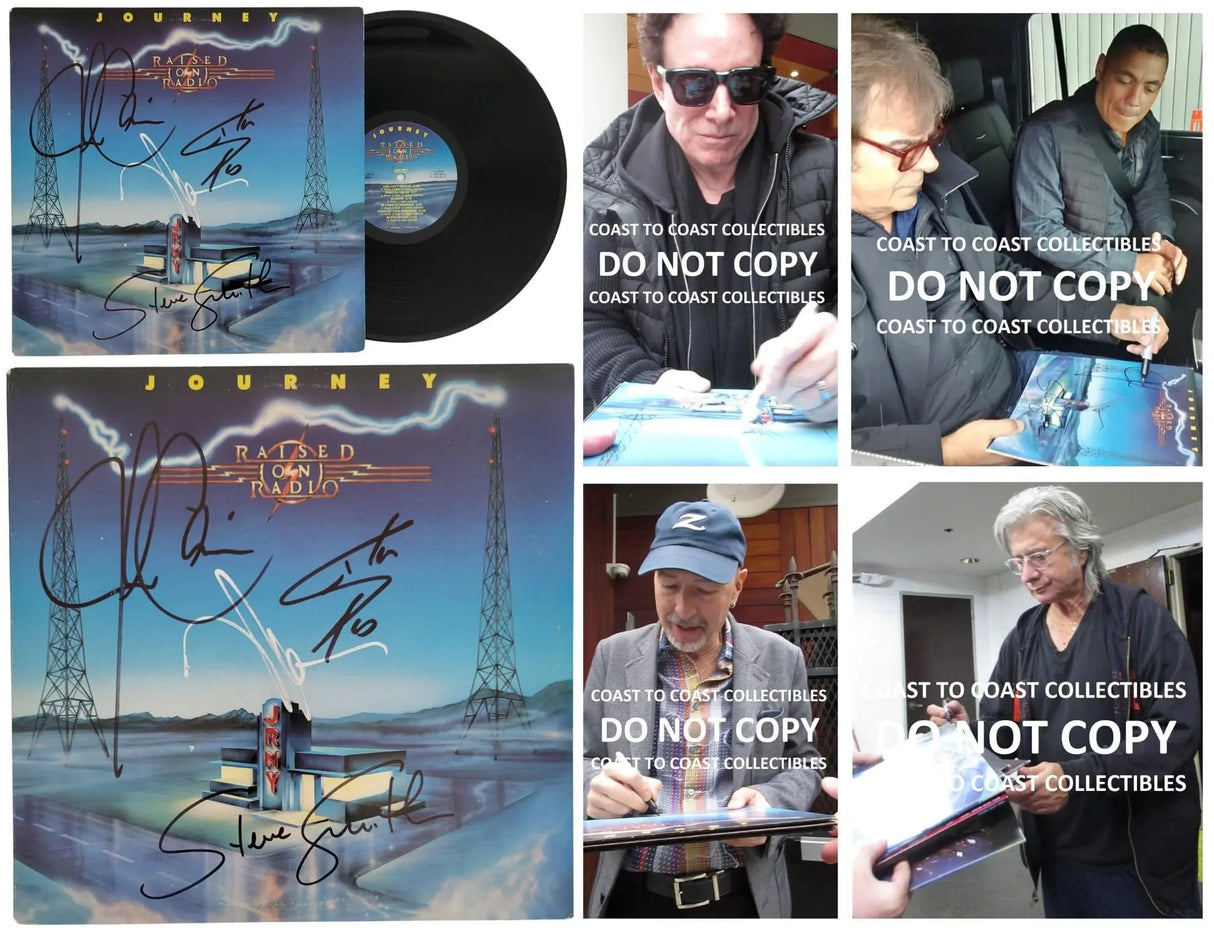 Journey Signed Raised on Radio Album COA Proof Autographed Vinyl Record Steve Perry, Steve Smith, Neal Schon, Jonathan Cain STAR