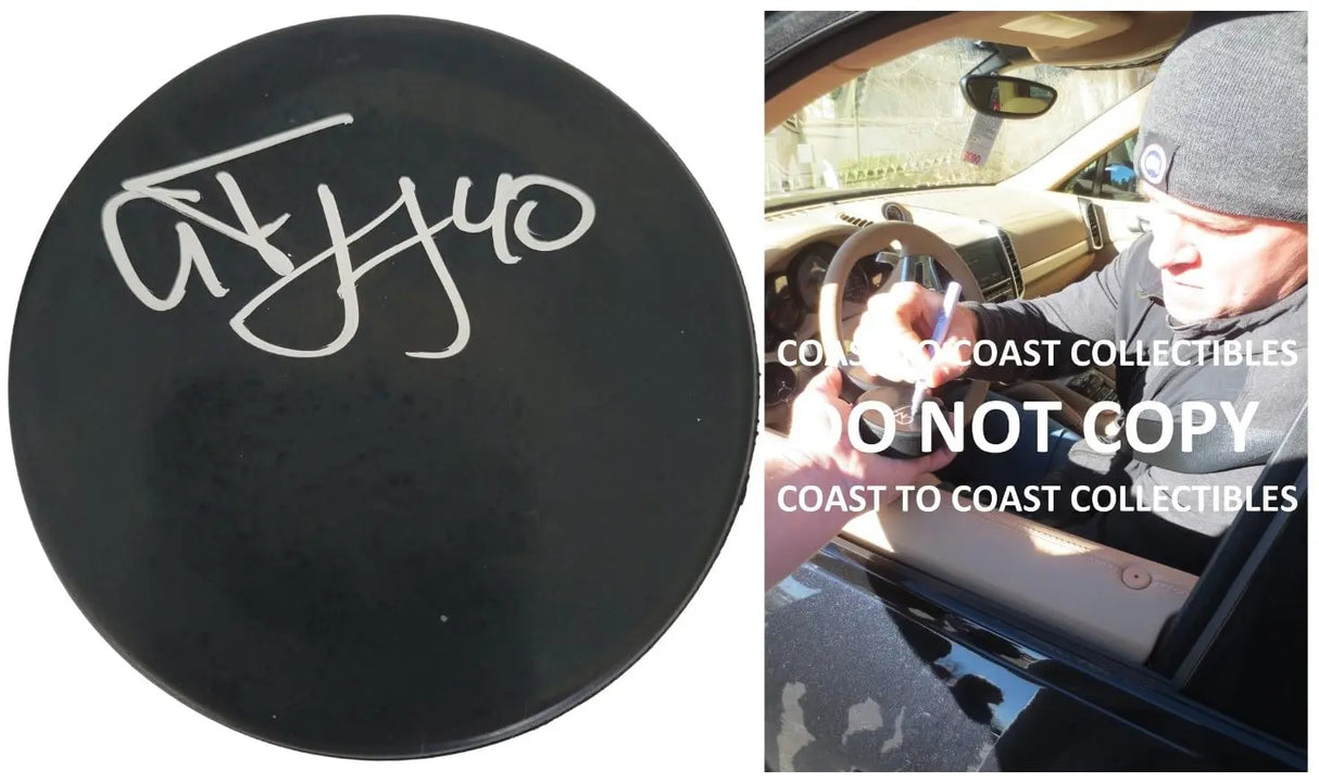 Alex Tanguay Signed Hockey Puck COA Proof Autographed Avalanche Flames