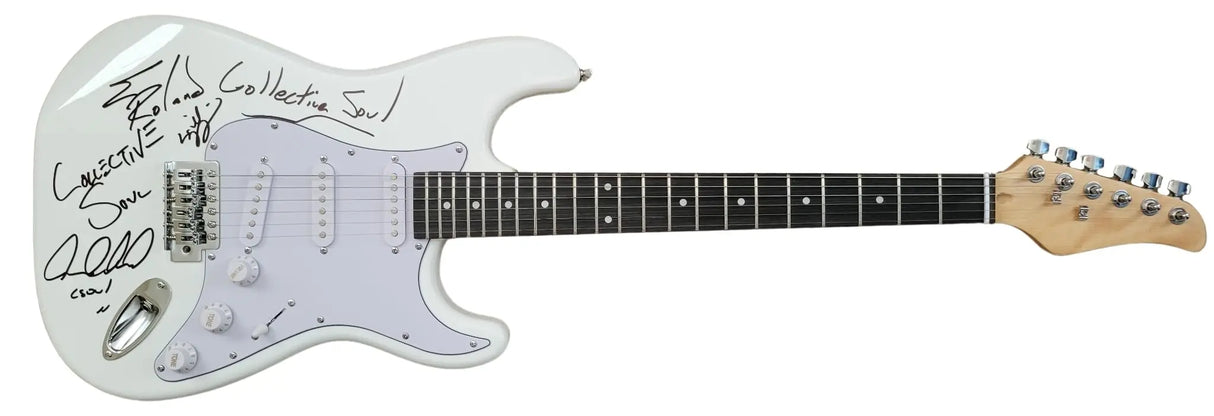 Collective Soul Band Signed Full Size Electric Guitar COA Proof Autographed Ed Roland Dean Roland Will Turpin