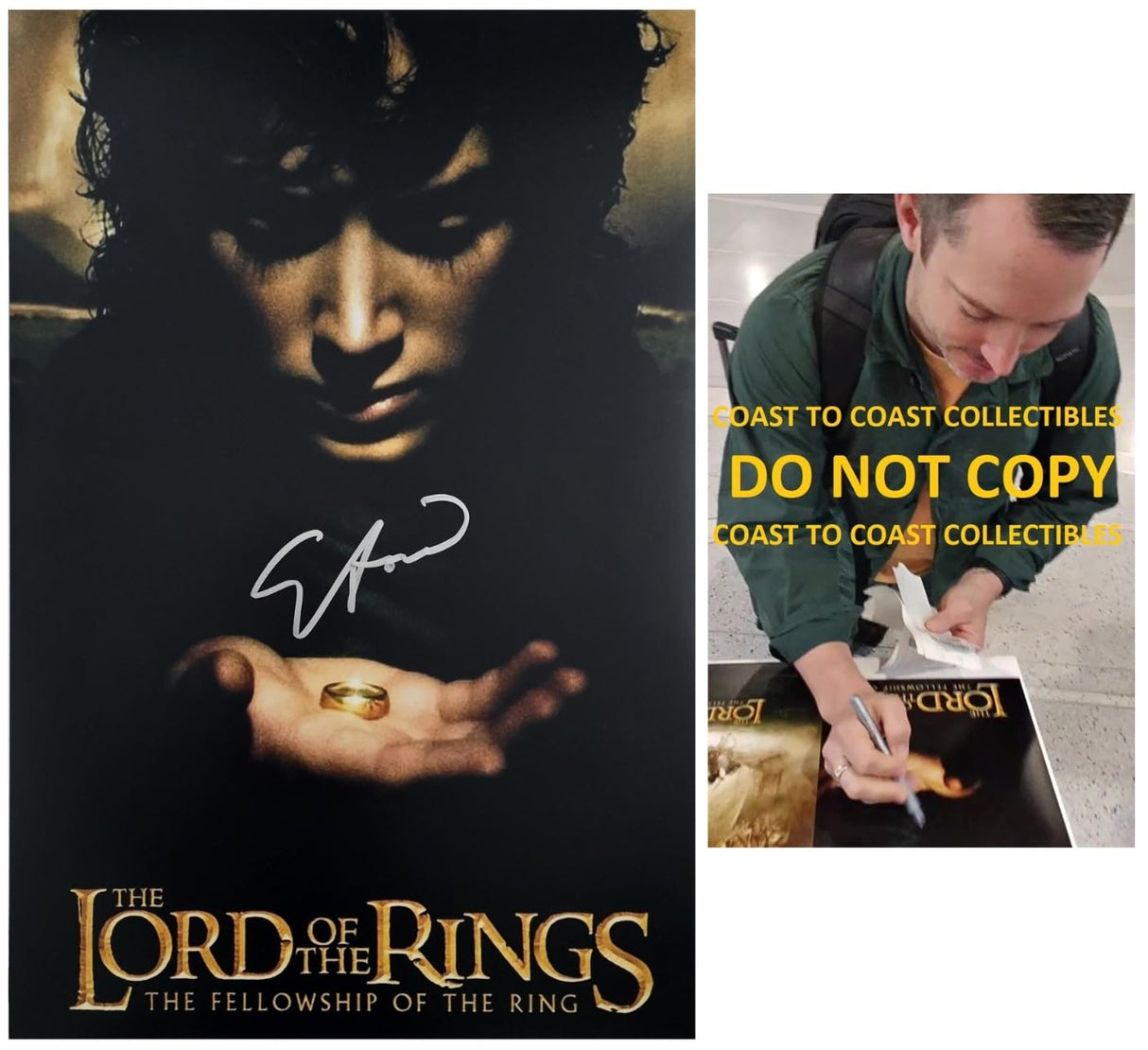 Elijah Wood Signed Lord Of The Rings 12x18 Photo Proof Autographed Frodo Baggins Poster Star