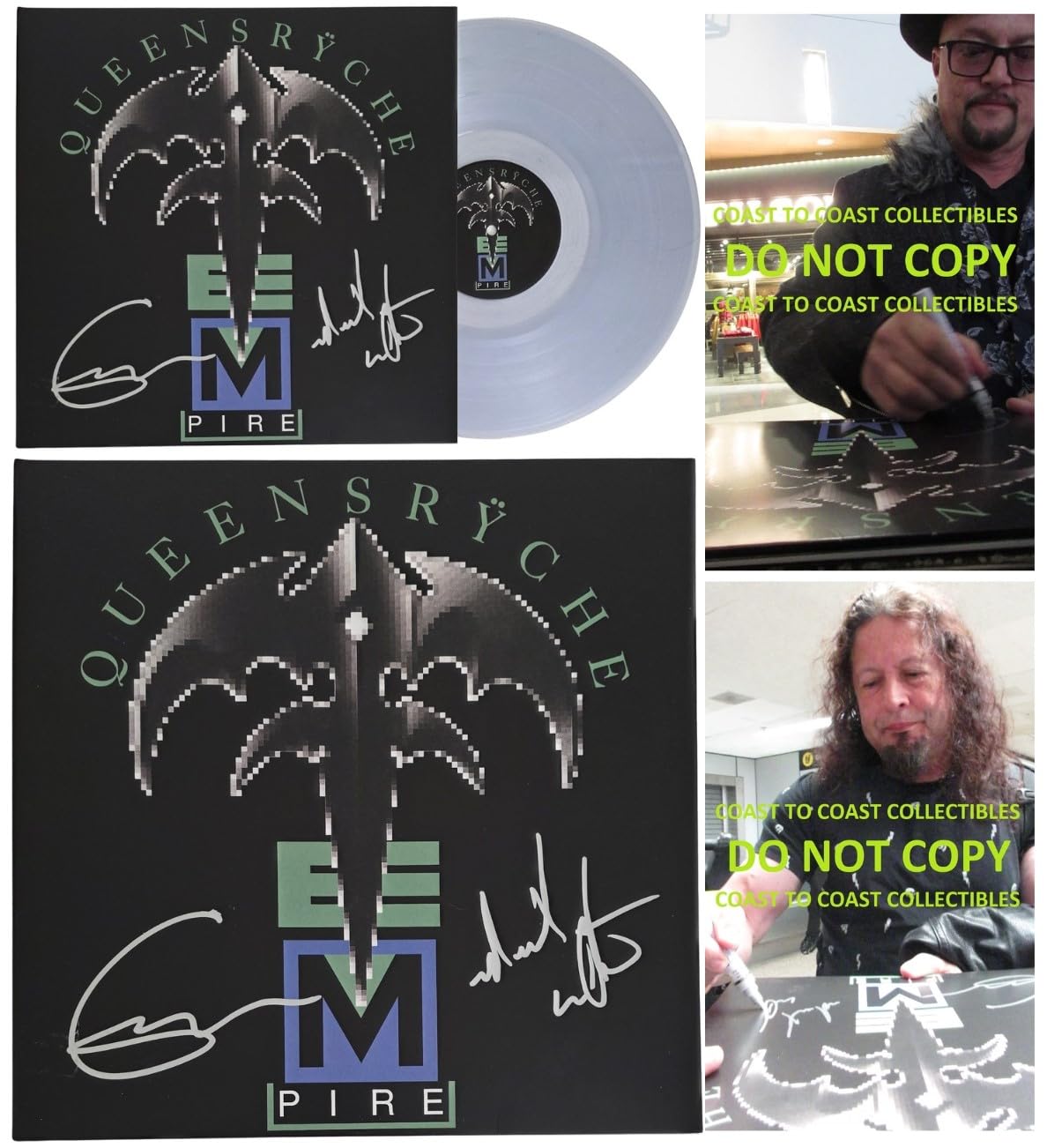 Geoff Tate Signed Queensryche Empire Album COA Proof Autographed Vinyl Record Michael Wilton